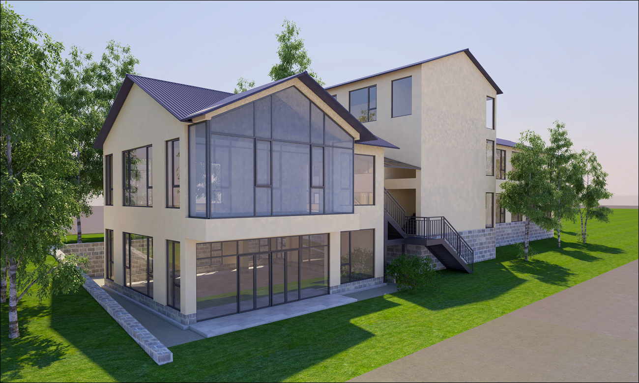 巢湖厵村1980平方特色民宿服务中心办公楼装修设计(图1)