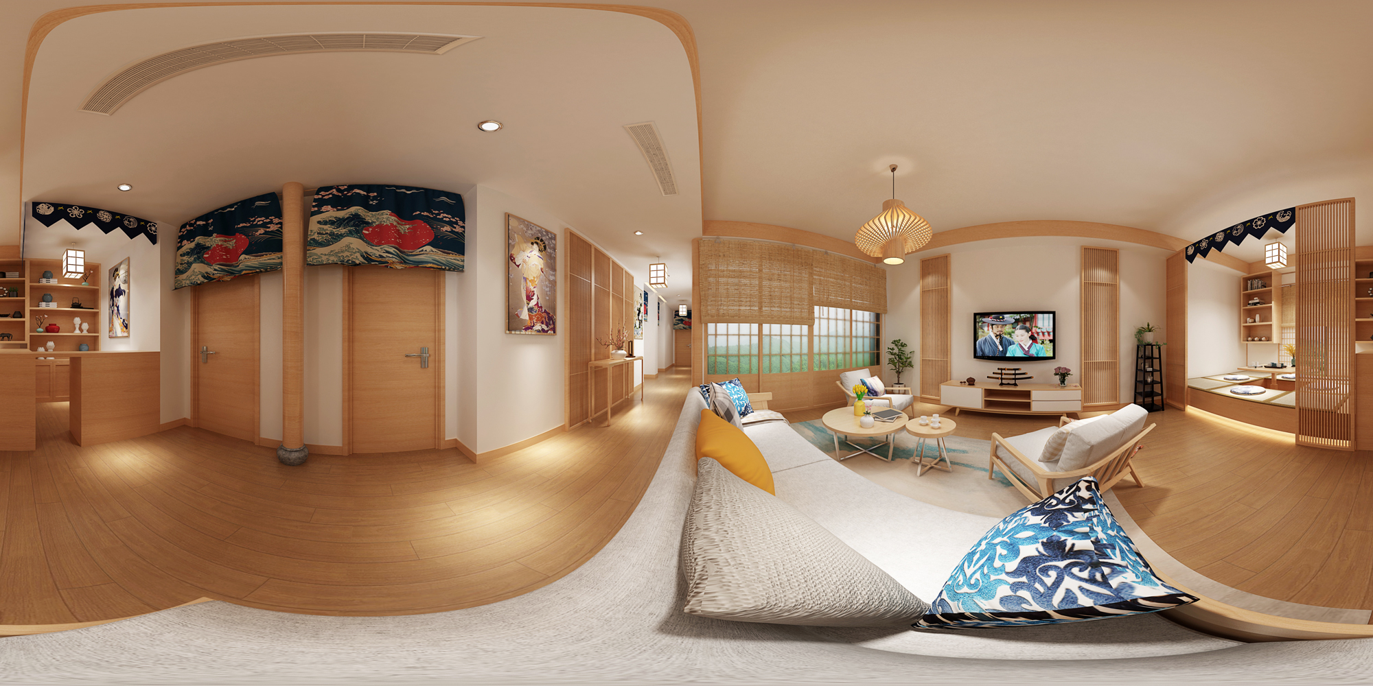 黄山太平湖独栋日式民宿设计装修(图2)