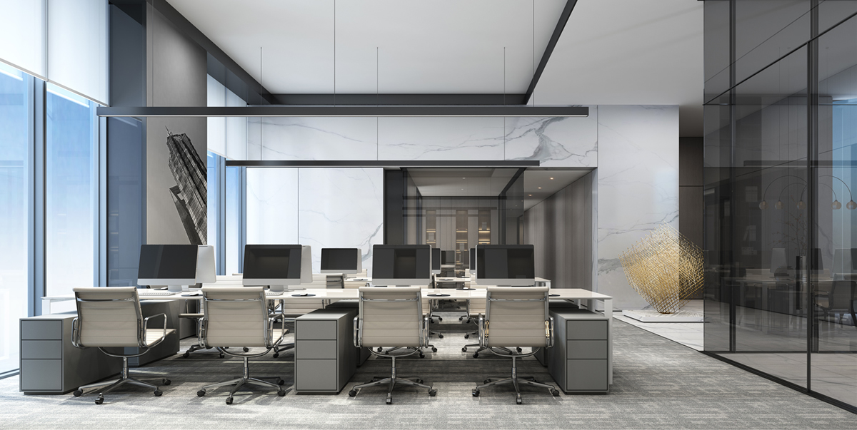 安徽永昌新材料3400平极简风办公楼装修(图3)