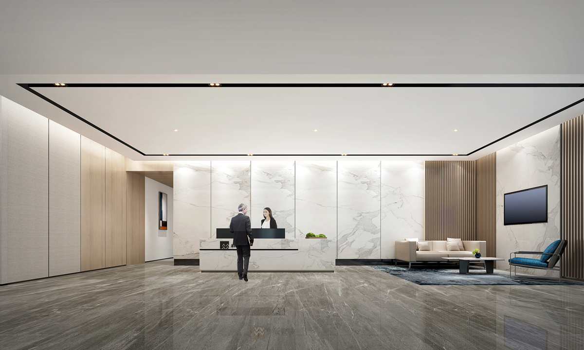 祥源广场1000平方现代简约风办公室装修设计项目(图1) 合肥祥源广场1000平方现代简约风办公室装修设计项目(图1)