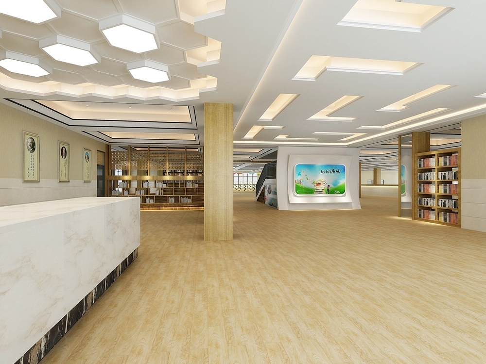 合肥45中内部图书馆装修设计案例(图5) 合肥45中内部图书馆装修设计案例(图5)