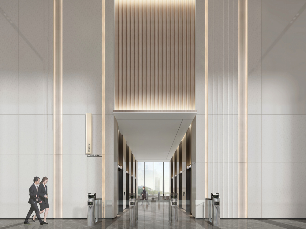 泾县皖新机电办公楼大厅装修案例(图2)