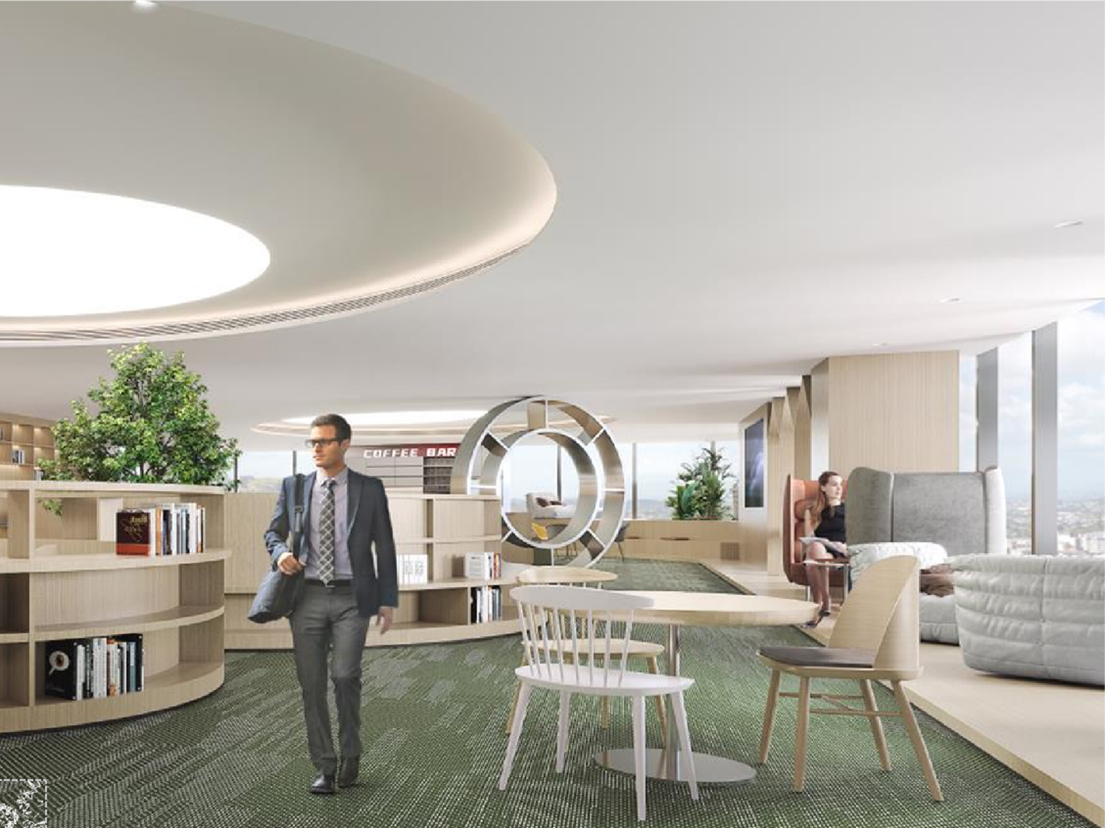 滁州3200平方办公楼内部员工休闲区装修设计案例(图2)