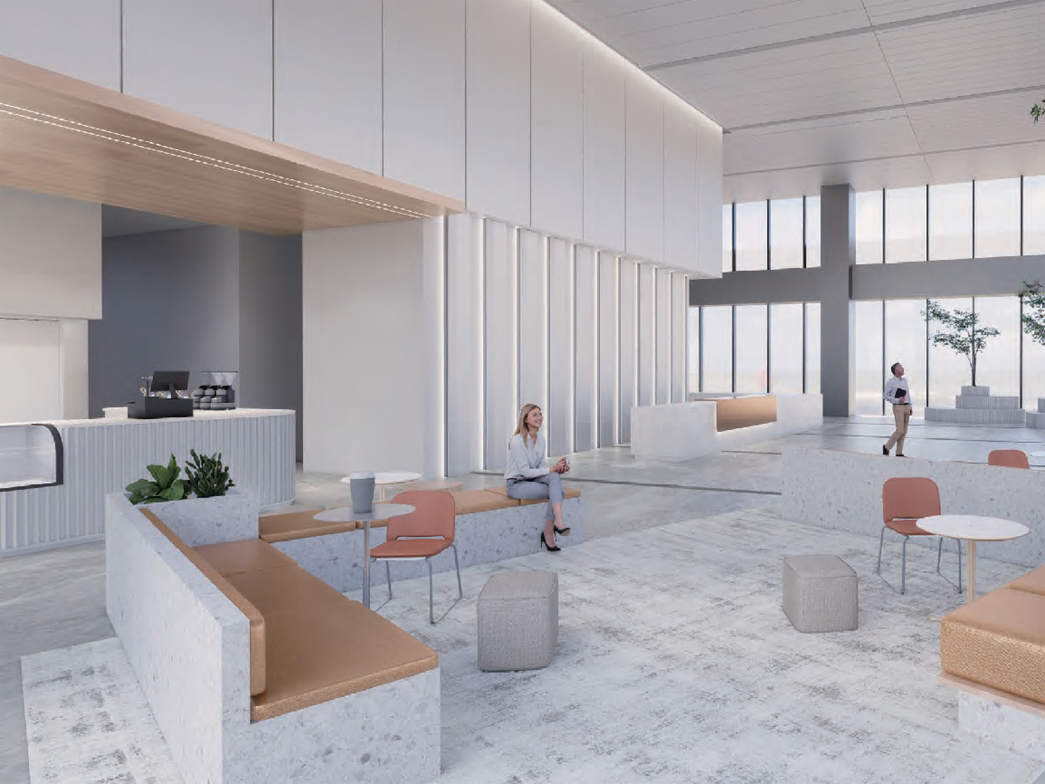 合肥尚喜E栋办公楼接待大厅装修设计案例(图1)