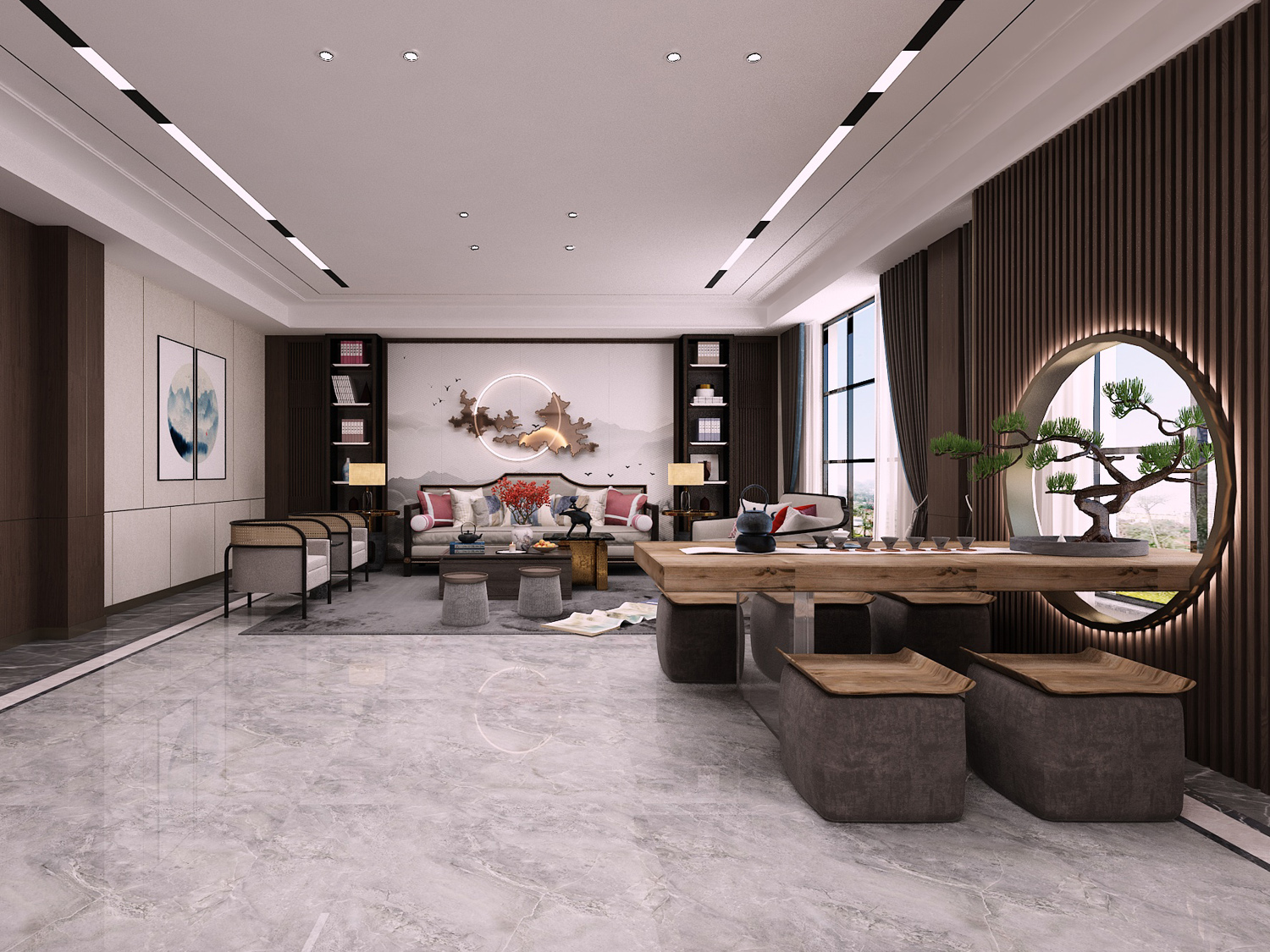 安徽半山装饰带你了解新中式办公室装修(图2)