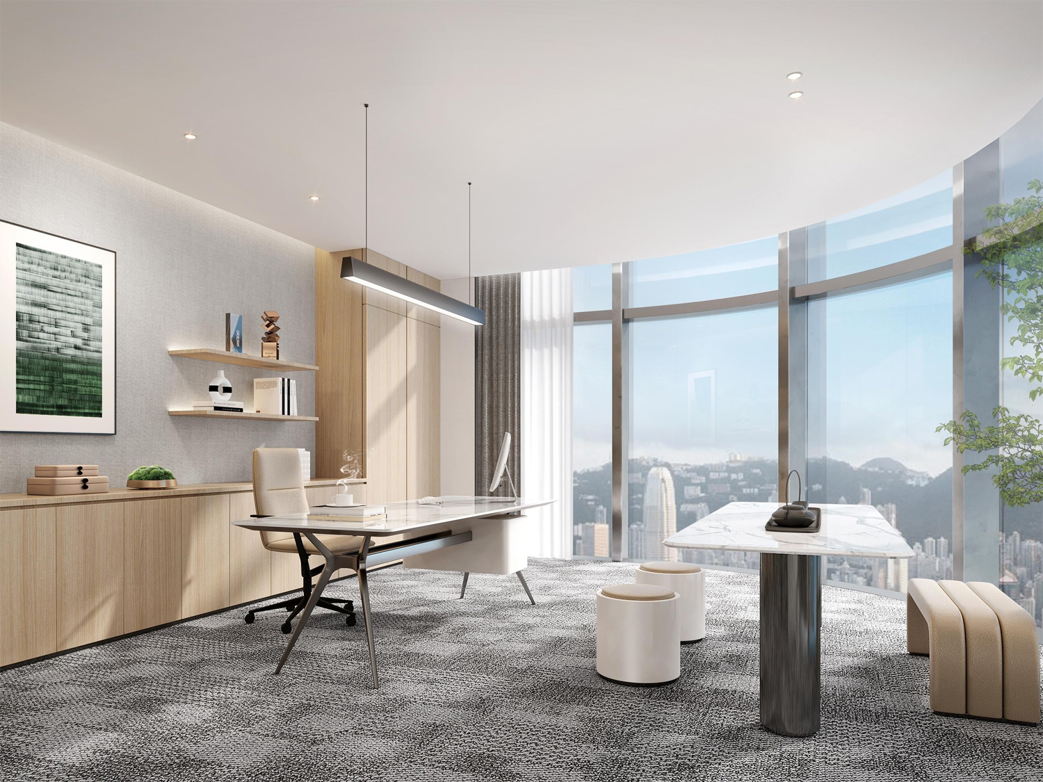 滁州1200平方简约风办公室装修设计案例(图2) 滁州1200平方简约风办公室装修设计案例(图2)