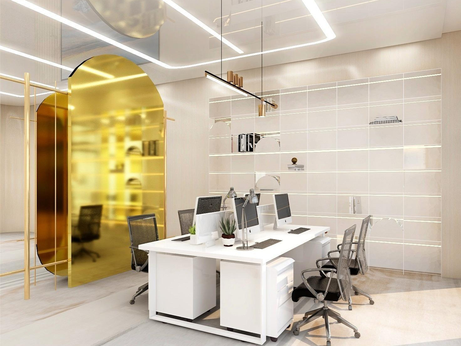 合肥简约400平方直播办公室装修设计(图1) 合肥400㎡简约直播间办公室装修案例解析(图1)