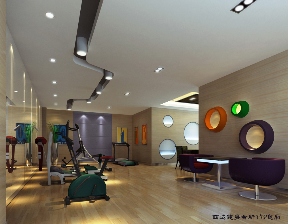 合肥市4000平方四达健身会所-健身房装修(图1)